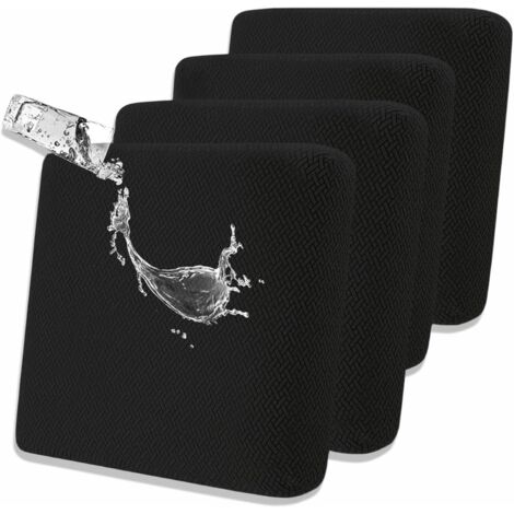 Copricuscino Elasticizzato Antiscivolo Per Divano: Set Di 4 Moderne Fodere Per Cuscini Da Divano, Fodere Per Cuscini Da Esterno, Impermeabili, Adatte Per Poltrone,(nero)