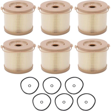 Filtro separatore acqua carburante, 6 pezzi Kit filtro separatore acqua carburante olio acqua ricambio Racor 2010Pm- o 500Fg, viene fornito con 6 pezzi manicotto in gomma (1/5)