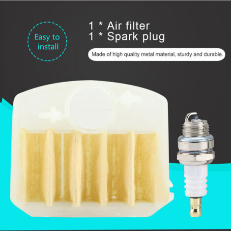 Kit Filtro Carburante E Aria Per Motosega Husqvarna 340/345/350/353 – Sostituzione 537024002, Con Dadi E Candela