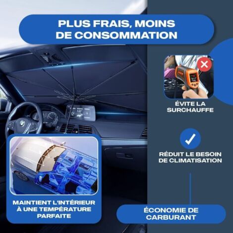 Parasole Auto Universale Fit-155, Aggiornamento 2025, Autoregolante Per Il 99% Dei Veicoli, Protezione UV, Installazione Rapida