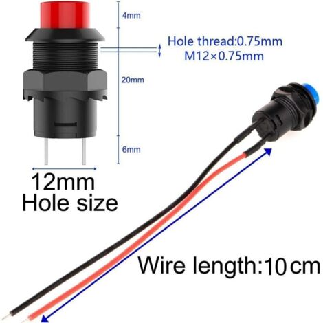 KIMISS Interruttore Luce Pulsante clacson Massey Ferguson 550565575590595 trattori-Interruttore Trattore Interruttore clacson, 12V nuovissimo Interruttore antirumore in Metallo
