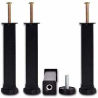 Gambe del letto, piedini universali per rete a doghe Altezza: 35 cm (+2 cm) Regolabile, 15-35 cm in 3x3 cm per telai con bullone M8×60 mm (4 pezzi) INHHUB