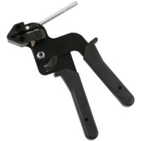 Tenditore per fascette, pistola per fascette in metallo 210 x 120 x 12 mm, per bloccare e tagliare fascette in acciaio inossidabile, nero