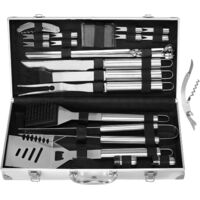 Set di 26 utensili da barbecue portatili in acciaio inossidabile, accessori per barbecue per grigliate in giardino, all'aperto, escursioni e viaggi