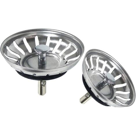 Filtro para fregadero de cocina, colador y tapón de acero inoxidable para tu cocina y baño, diámetro de 80 mm (2 unidades)
