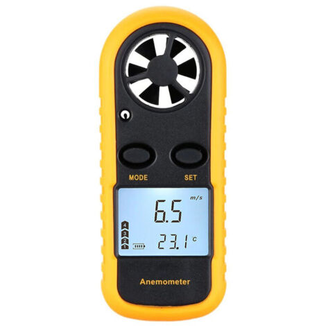 Mini anemómetro digital INHHUB con pantalla LCD, velocidad del viento, medición de temperatura y retroiluminación