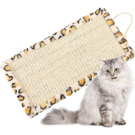 Rascador para gatos de 40 x 20,5 cm, de sisal, con diseño de leopardo, para gatos, con arena, para sofá y protección. (1/5)