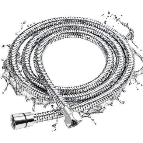 Manguera de ducha universal flexible cromada de 2 m, a prueba de explosiones, antitorsión y anticorrosión. (1/5)