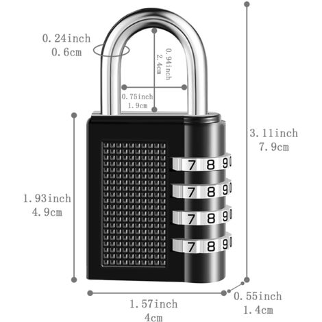 Candado De Combinación, Paquete De 4 Candados Pequeños Impermeables Para Casilleros De Gimnasios Escolares Puertas Y Cobertizos Cerraduras De Seguridad Con Codigo De 4 Digitos