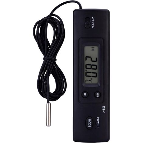 Termómetro digital electrónico con sensor de temperatura LCD y pantalla LCD grande, con cable para refrigerador. (1/5)