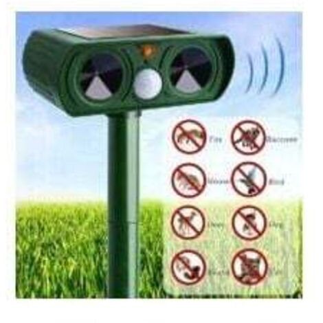 Repelente ultrasónico solar para gatos, para exteriores, con sensibilidad y frecuencia ajustables, para ahuyentar plagas y proteger el jardín - INHHUB