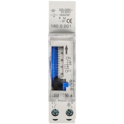 Temporizador mecánico de 24 horas, temporizador mínimo de 15 minutos, inicio de instalación, CA 110 V-220 V, SUL180A