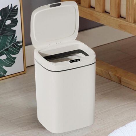 Basurero inteligente, eléctrico, sin contacto, con sensor de movimiento, gran capacidad, automático, cierre silencioso, construcción robusta de ABS, diseño moderno, apto para baño, 7,87 pulgadas, func