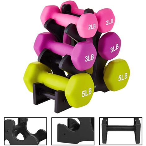 Estante para Mancuernas, soporte pesas,Soporte para Pesos con Mancuernas de 3 Niveles, Soporte de Almacenamiento para Entrenamiento de Fuerza para Entrenamiento en Gimnasio en Casa (1/5)