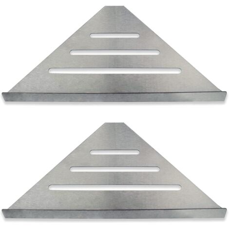 Estante de ducha esquinero para baño Paquete de 2 unidades de acero inoxidable, diseño moderno de esquina premium Organizador de ducha de pared y fácil de instalar Soporte para estante sin postes (