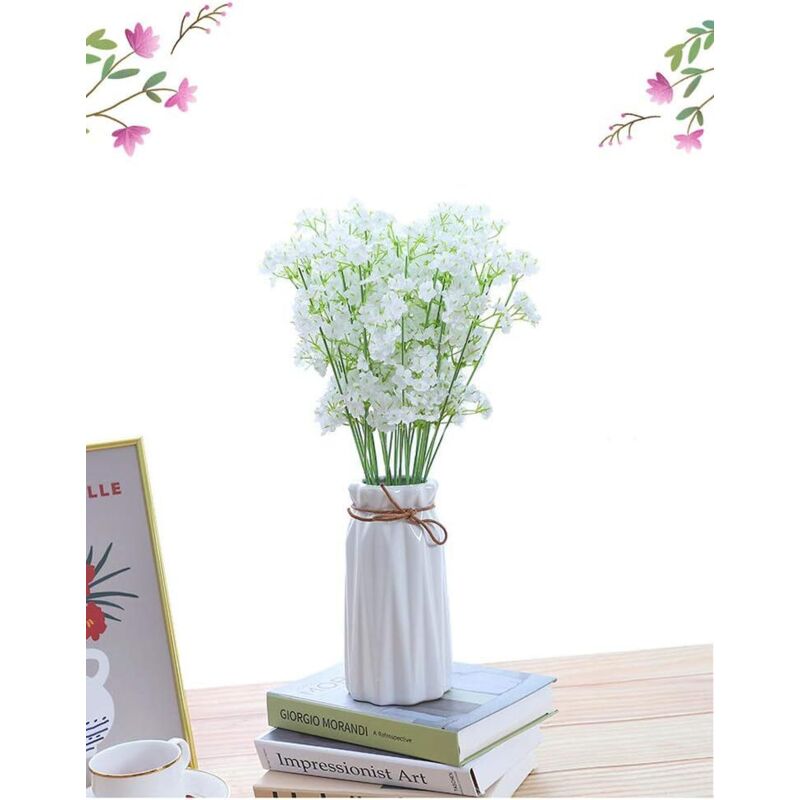 Bouquet Artificiel Mariage Fleurs Artificielles Gypsophile Et Eucalyptus - Lot De 28 Tiges - Réalistes Et Malléables - Pour Mariage Et Déco Fleurs Artificielles Gypsophile Eucalyptus