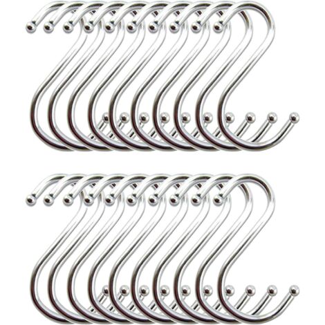 Crochet S Acier Inoxydable, Crochet Cuisine Crochets en Forme de S Suspension Accroche Ustensiles de Cuisine(Lot de 20) (1/4)