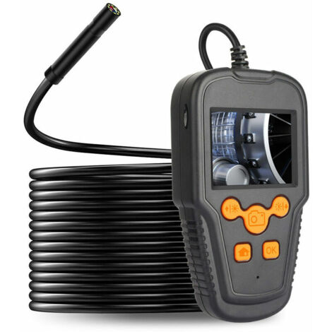 Caméra endoscopique avec écran LCD 2,4 pouces - Résolution HD 1080p - Objectif 8 mm IP68 - Endoscope portable pour usage domestique et industriel - Éclairage LED intégré (2 m) (1/5)