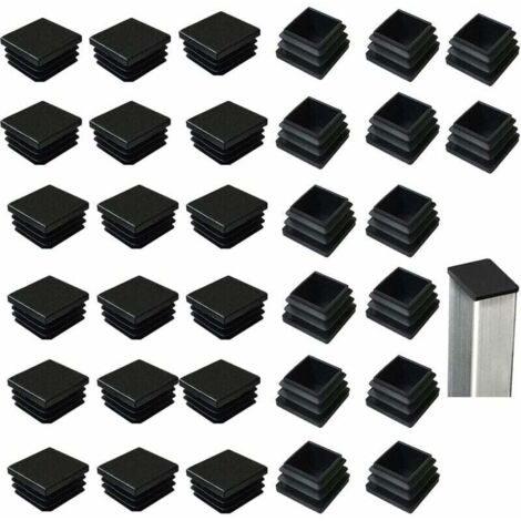 KZQ - 32 bouchons carrés en plastique noir (40 x 40 mm) pour produits métalliques, chaises, canapés et tables (NPTERBL)