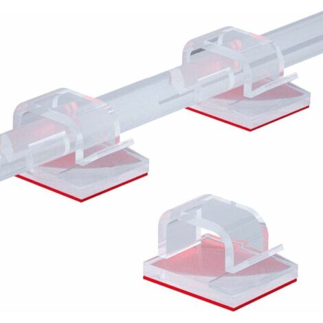 KZQ Lot de 50 serre-câbles adhésifs haute viscosité, organiseur de bureau, guide-câbles, guide-câbles de charge, support mural (transparent) (1/5)