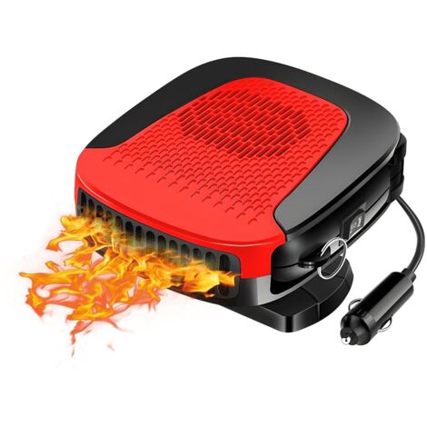 Chauffage et dégivreur de voiture portable, 150 W, dégivreur de pare-brise, branchement sur allume-cigare, rotation à 360° (rouge)