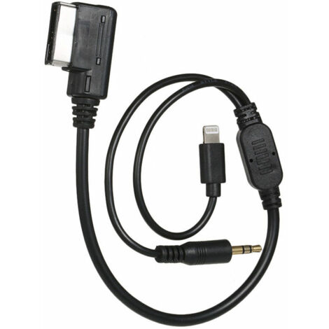 Adaptateur d'interface AUX 3,5 mm avec ligne : compatible avec Audi, VW, MDI, AMI, MMI, iPad, iPhone 5, 6S. (1/5)