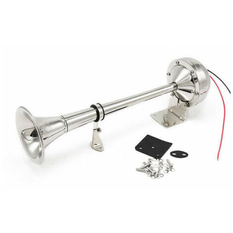 KZQ – Klaxon monotube 125 dB en acier inoxydable – Klaxon 12V pour yacht et bateau – Avertisseur sonore puissant pour voiture