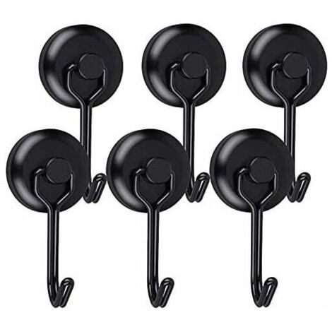 [JAMAIS UTILISÉ]Crochet Aimanté Puissant Crochet Magnetique Frigo Noir Néodyme Pivotants Aimant Crochet Magnétique Crochets Aimantés Magnétiques pour Cuisine Torchon Tableau 6pc T-Audace