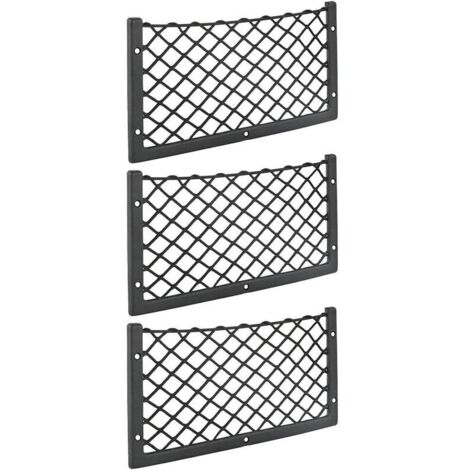 Lot de 3 filets de rangement pour voiture - 36 x 18 cm - Élastique - Pour fourgons, caravanes, camping-cars et camions