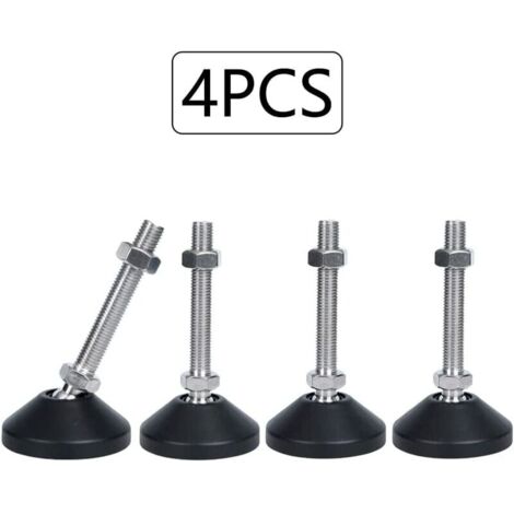 Pieds de meuble réglables en hauteur, vis de réglage antidérapantes M8 × 50 mm, inclinaison maximale de 20°, nivellement pour machine à meubles, 4 pièces