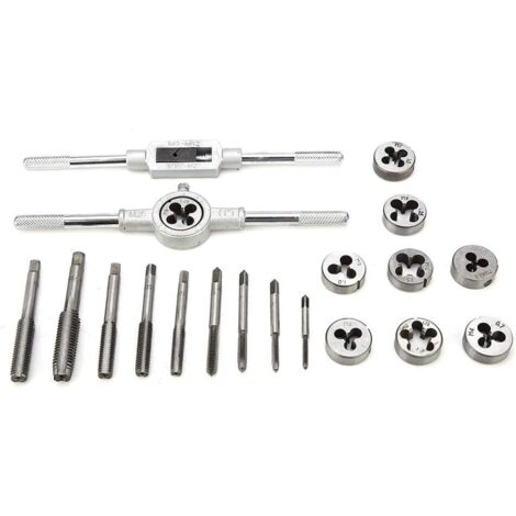 20 PCS Outil Pour Tarauder, tarauds et filières, Filetage Extracteurs de Vis, M3-M12 en Acier, avec Étui de Rangement