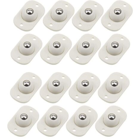 Lot de 16 roulettes de transfert autocollantes, roulettes à billes adhésives, roulettes de transport à billes adhésives, rotation à 360° pour pieds de meubles