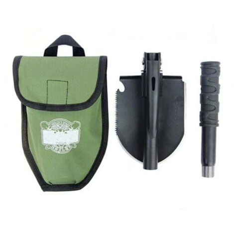 Pelle multifonction, pelle pliante 10 fonctions, pelle pliante multifonctionnelle pour couper des branches, camping, survie, randonnée et jardinage. (1/4)