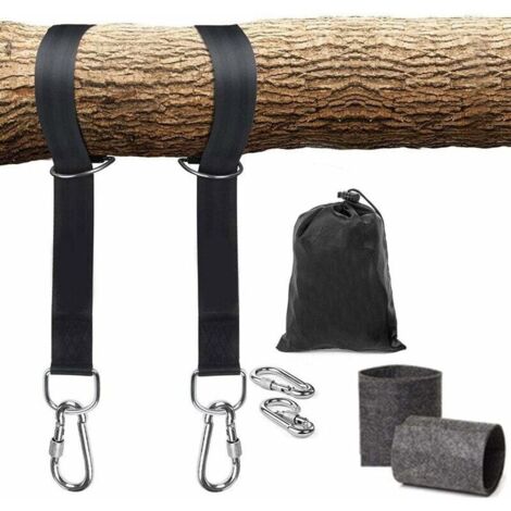 Sangles de hamac, 1 ensemble, très résistantes, 150 anneaux en D, charge maximale 1000 kg, parfaites pour les hamacs et balançoires pour enfants et adultes.
