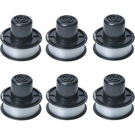 Bobine de fil A6226 compatible avec les tondeuses à gazon automatiques Black & Decker GL250 / GL310 / GL360 / GL360SB. 6 m de fil inclus. Lot de 6 bobines.
