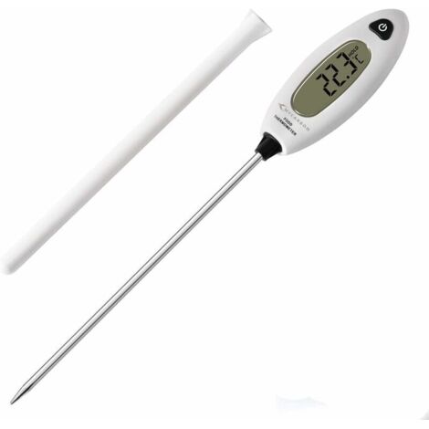 Thermomètre de cuisson numérique à sonde longue, lecture instantanée, 5 secondes, grand écran LCD, pour viande, barbecue, pâtisserie et bain.