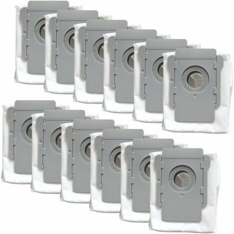 Lot de 12 sacs d'aspirateur pour aspirateurs robots iRobot Roomba série i7 - Compatibles avec i7 (7150), i7+ i7Plus (7550), s9 (9150), s9+ s9 Plus (9550, 955020) avec base et système de nettoyage.
