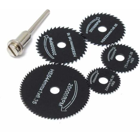 [JAMAIS UTILISÉ]Lames de scie circulaire - Pour outil Dremel - Pour la découpe du bois et du métal RTGPT (Lot de 6) Noir (1/5)