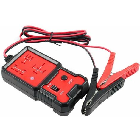 Testeur de relais électronique automobile 12 V, testeur de relais de batterie, outil de diagnostic de relais automatique, testeur de batterie de voiture avec pinces, portable, résistant à la chaleur