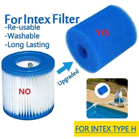Éponge filtrante de piscine réutilisable et lavable en mousse biologique, colonne adaptée à Intex type H (1/5)