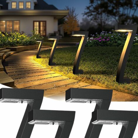 4 pcs lampes solaires élégantes pour l'extérieur -Avec batterie de 1200 mAh - Étanche IP65 - Pour la décoration de jardin etc (1/5)
