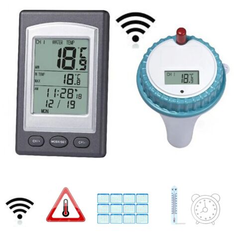 Thermomètre de piscine flottant, facile à lire, numérique, sans fil, pour bain de glace, jacuzzi, aquarium (1/4)