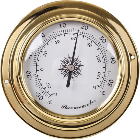 Baromètre mural - Thermomètre hygromètre - Horloge pour horloge, température et hygromètre - Pour intérieur et extérieur - Monté au mur - Thermomètre mural