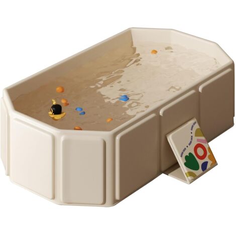 Baignoire pliable pour bébé, pour les nourrissons et les tout-petits, avec base antidérapante, rangement facile, idéale pour les petits espaces, blanche (1/5)