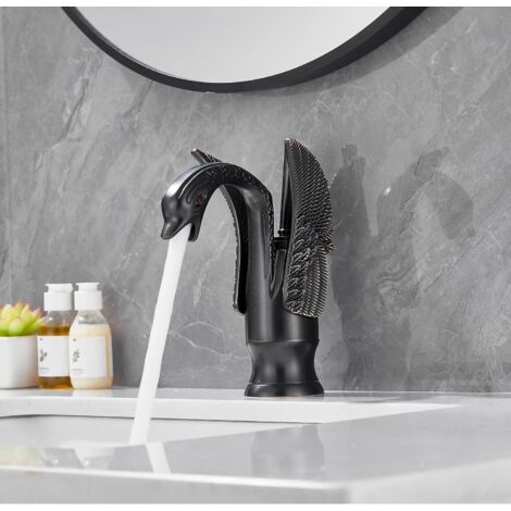 Robinet de lavabo Antique, Robinet de lavabo de comptoir en cuivre Chaud et Froid（ Sans Tuyaux） (1/5)