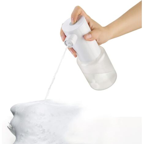 Distributeur de savon moussant électrique et rechargeable, pour évier cuisine plan travail salle bain, distributeur mousseux vaisselle, pulvérisateur mousse animaux compagnie (1/5)