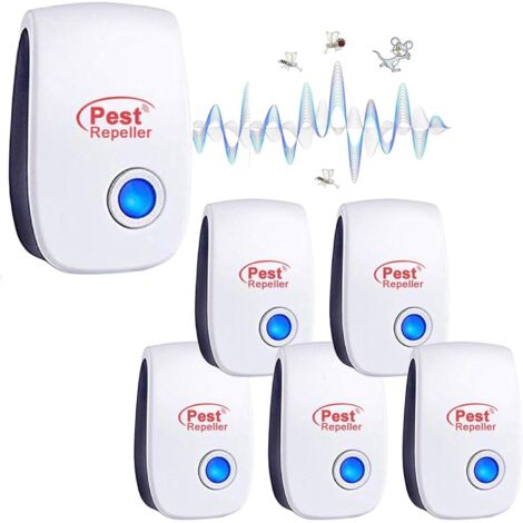 Répulsif Ultrason Anti-Rongeurs Insectes, 6 pcs Ultrason Anti Moustique Ultrason Souris et Rats, Intérieur Répulsif Électronique Insectes pour Souris, Rats Fourmis Araignées Moustiques