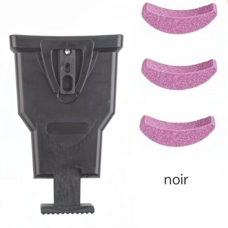 Affûteur de tronçonneuse, ensemble d'affûteur de tronçonneuse avec 3 pierres à aiguiser, outils de travail du bois rapides pour bûcherons, tondeuses à gazon, tronçonneuses(noir) (1/4)