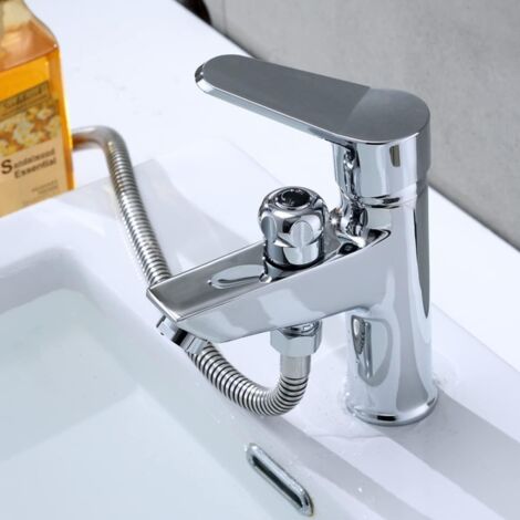 Mitigeur Bain-Douche - Remplissage Rapide, Butée Chromé for l'eau de l'hôtel Salle bain chaude(Avec Tuyaux) (1/4)