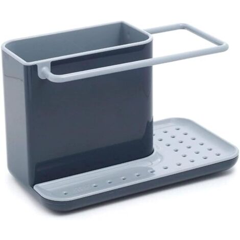 Rangement Evier, Support pour Éponge, Grattoir, Brosse, Liquide Vaisselle, Lavette, Petit Modèle - Gris Foncé (1/2)